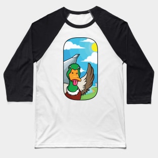 duck cartoon tongue plane window Baseball T-Shirt